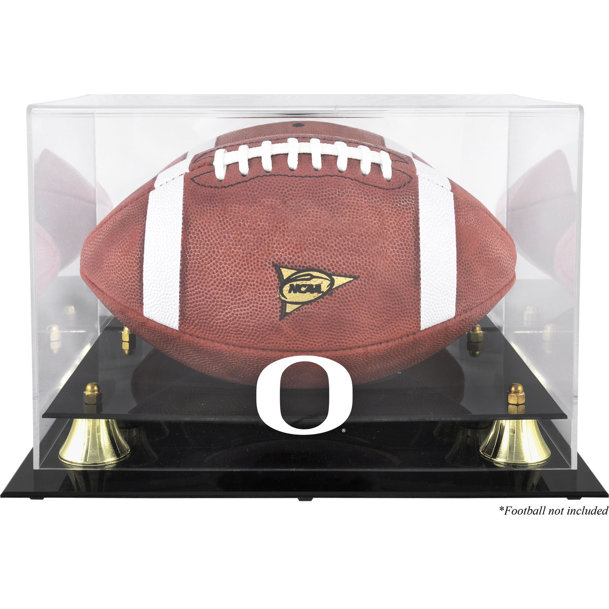 Oregon Ducks Golden Classic Football Display Case with Mirror Back