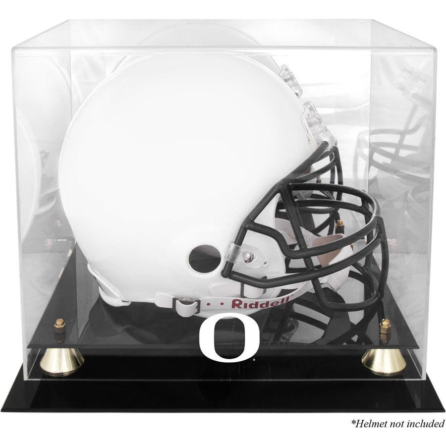 Oregon Ducks Golden Classic Team Logo Helmet Display Case with Mirrored Back