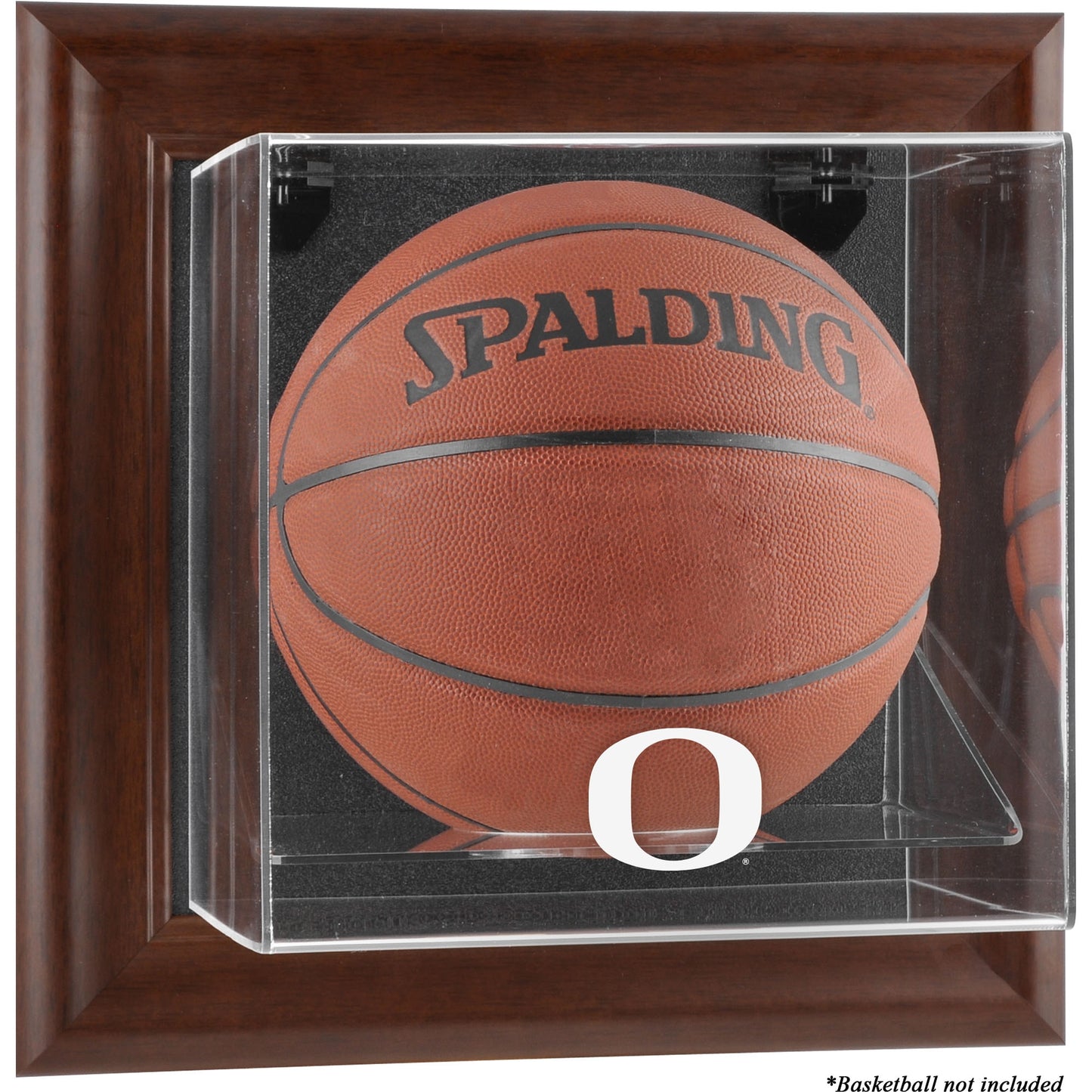 Oregon Ducks Brown Framed Wall-Mountable Basketball Display Case