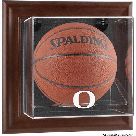 Oregon Ducks Brown Framed Wall-Mountable Basketball Display Case