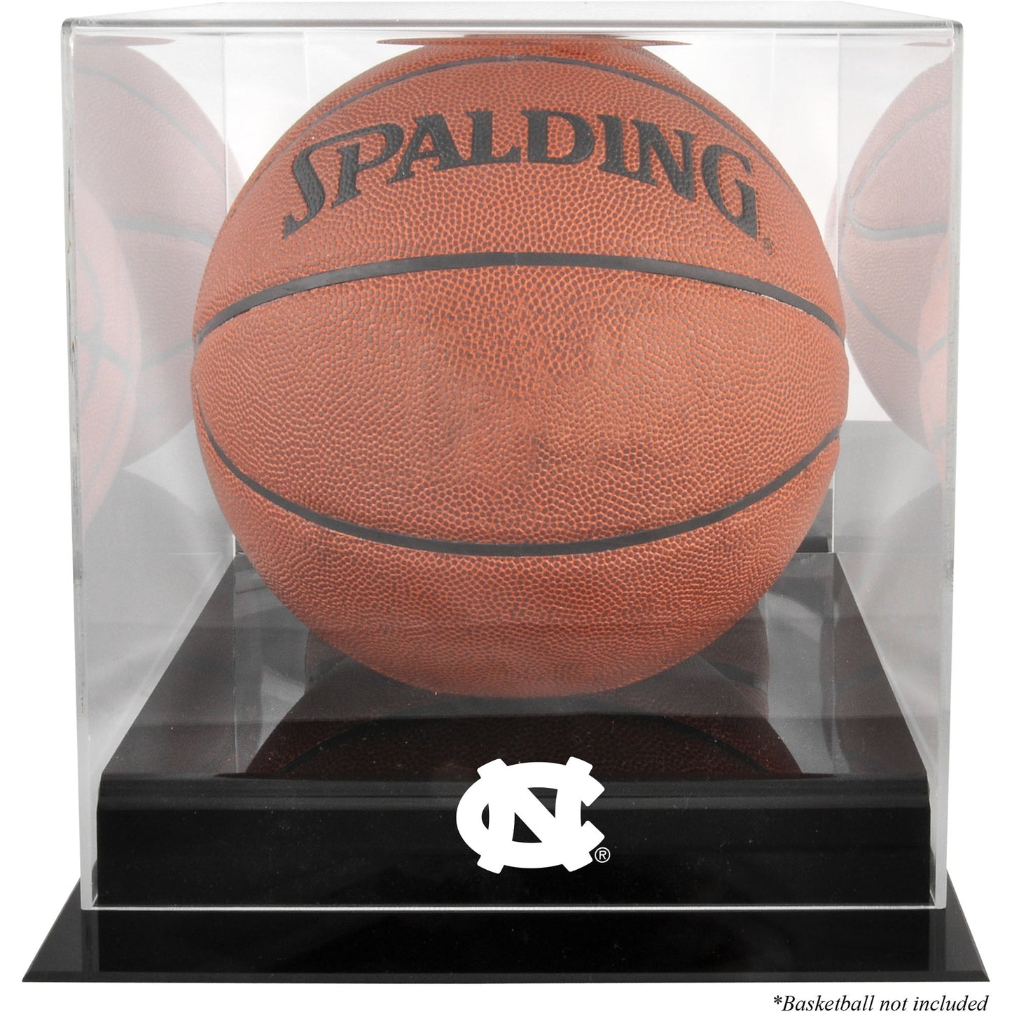 North Carolina Tar Heels Black Base (2015-Present Logo) Basketball Display Case with Mirrored Back