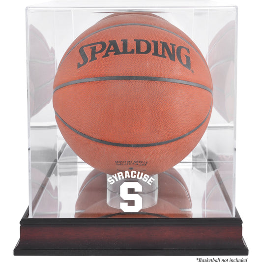 Syracuse Orange Mahogany Antique Finish (2015-Present Logo) Basketball Display Case with Mirror Back