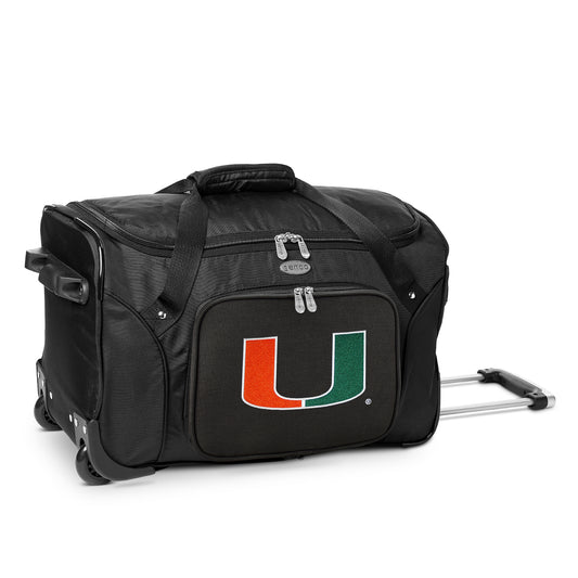 MOJO Black Miami Hurricanes 22" 2-Wheeled Duffel Bag