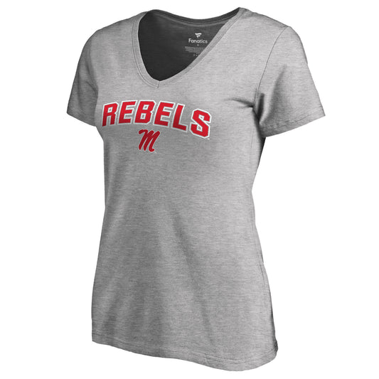 Women's Ash Ole Miss Rebels Proud Mascot T-Shirt