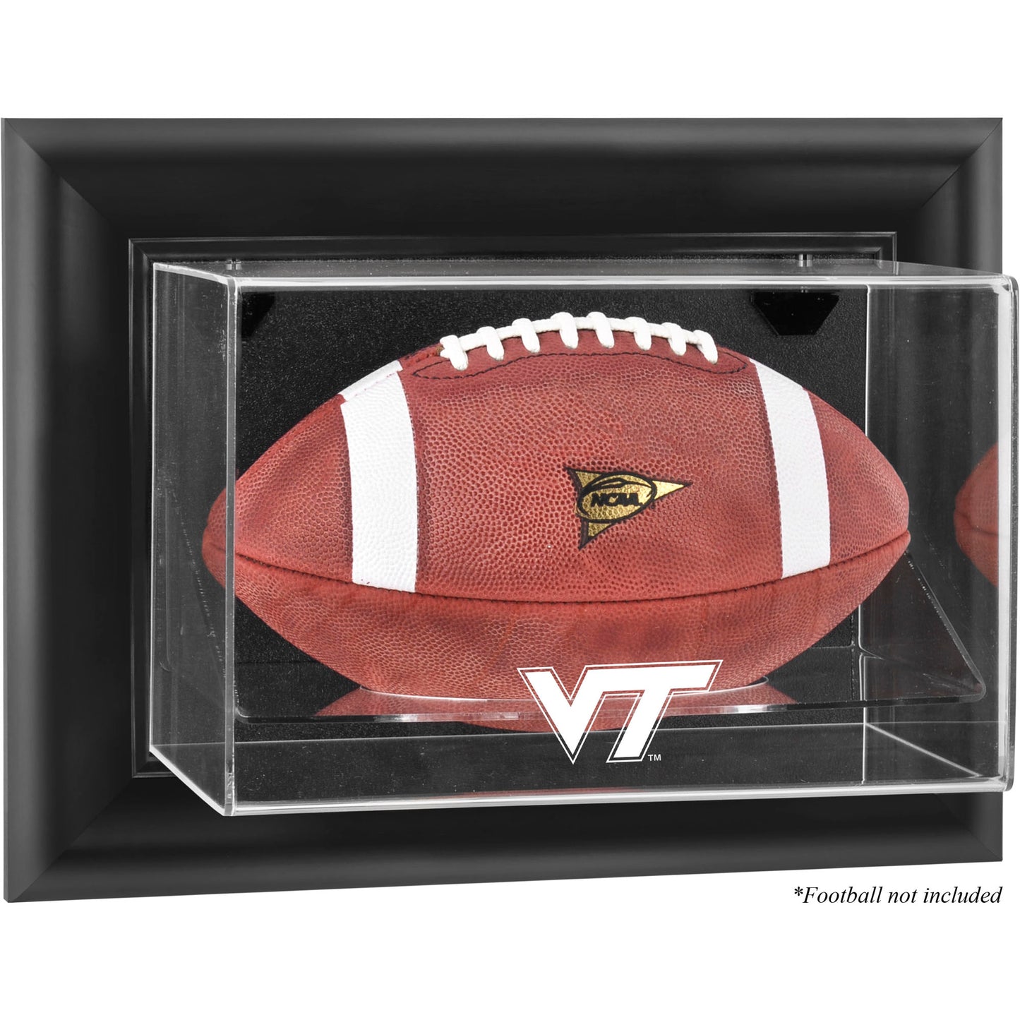 Virginia Tech Hokies Black Framed Logo Wall-Mountable Football Display Case