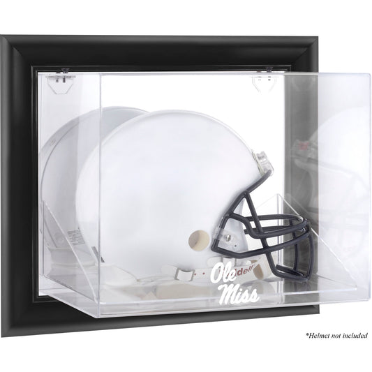Ole Miss Rebels Black Framed Logo Wall-Mountable Helmet Display Case