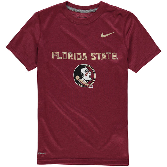 Youth Nike Florida State Seminoles Garnet Logo Legend Performance T-Shirt