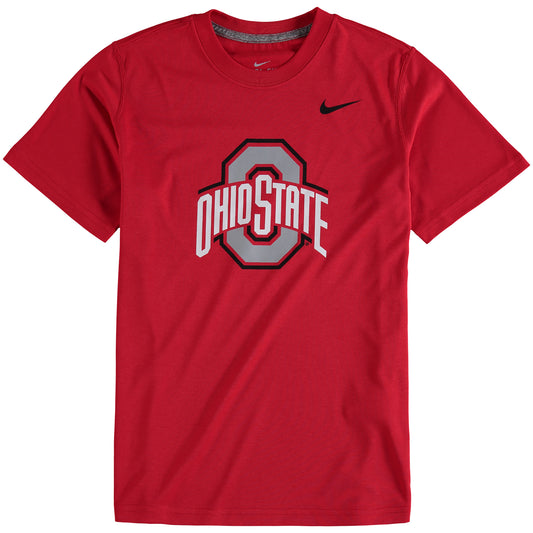 Youth Nike Ohio State Buckeyes Scarlet Logo Legend Performance T-Shirt