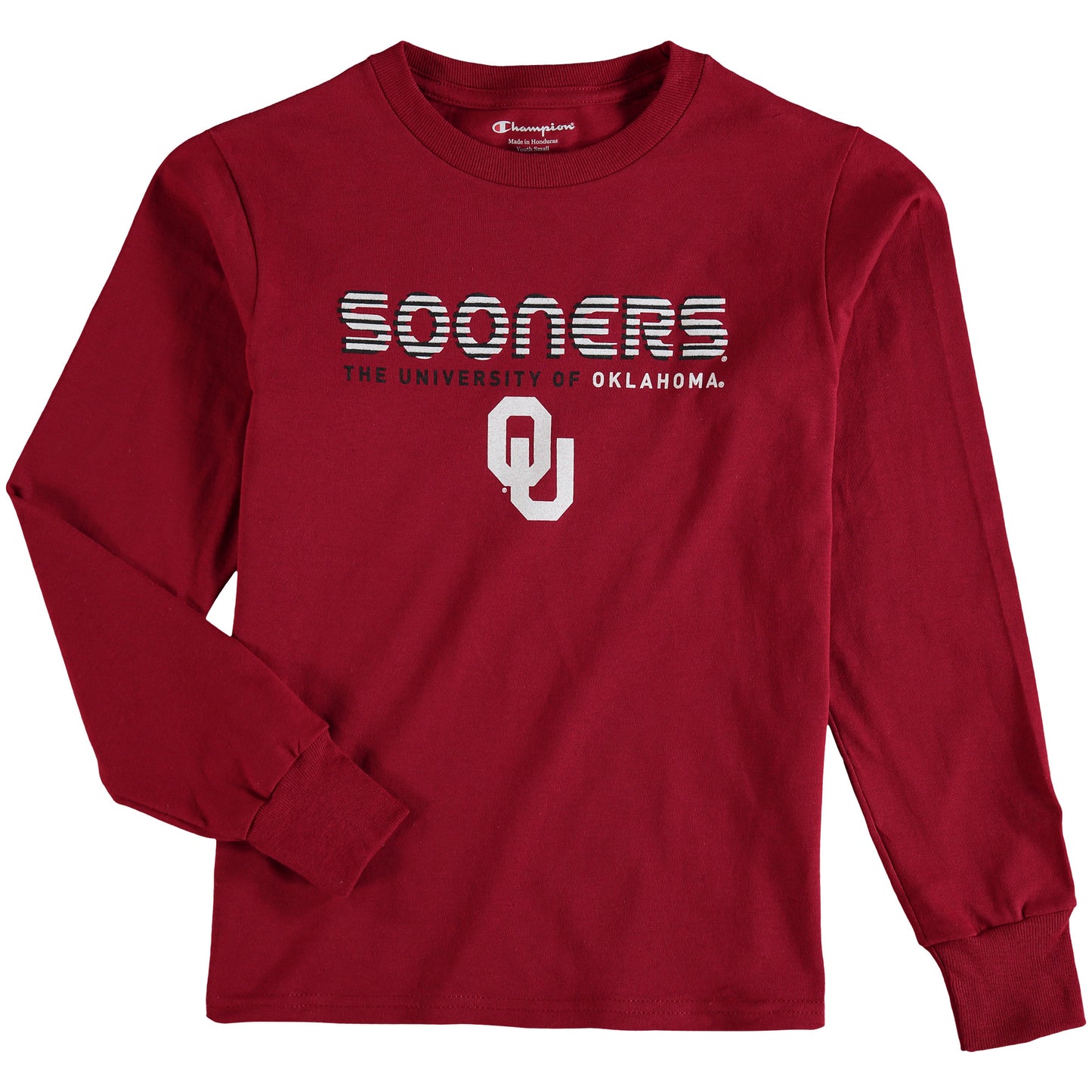 Youth Champion Crimson Oklahoma Sooners Jersey Long Sleeve T-Shirt