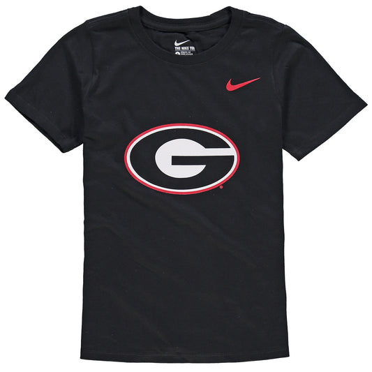 Youth Nike Black Georgia Bulldogs Cotton Logo T-Shirt