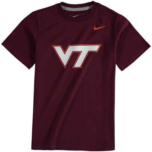 Youth Nike Maroon Virginia Tech Hokies Cotton Logo T-Shirt