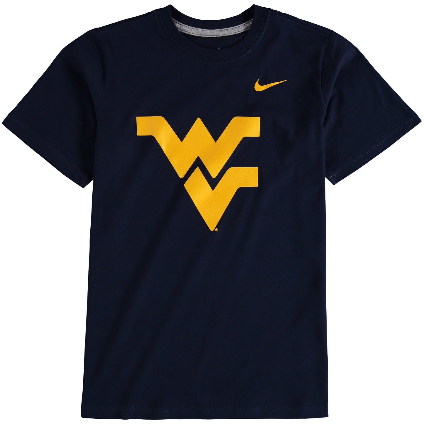 Youth Nike Navy West Virginia Mountaineers Cotton Logo T-Shirt