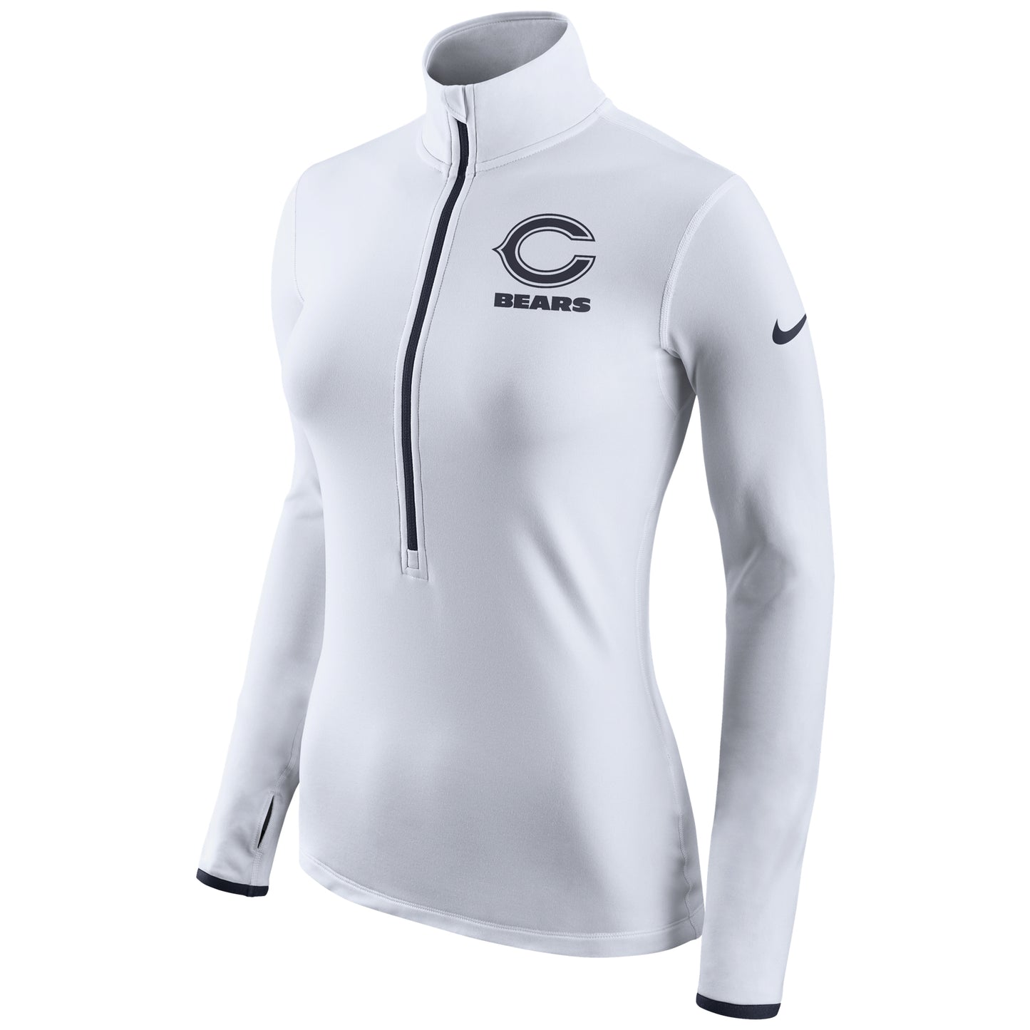 Women's Nike White Chicago Bears Champ Drive Pro Hyperwarm Half-Zip Jacket