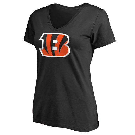 Women's NFL Pro Line Black Cincinnati Bengals Primary Team Logo T-Shirt