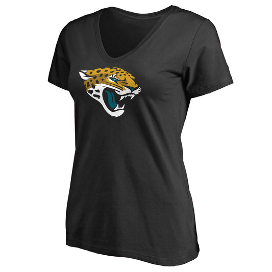 Women's NFL Pro Line Black Jacksonville Jaguars Primary Team Logo T-Shirt