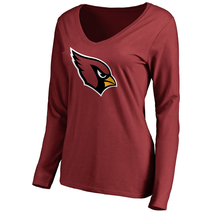 Women's NFL Pro Line Cardinal Arizona Cardinals Primary Team Logo Long Sleeve T-Shirt