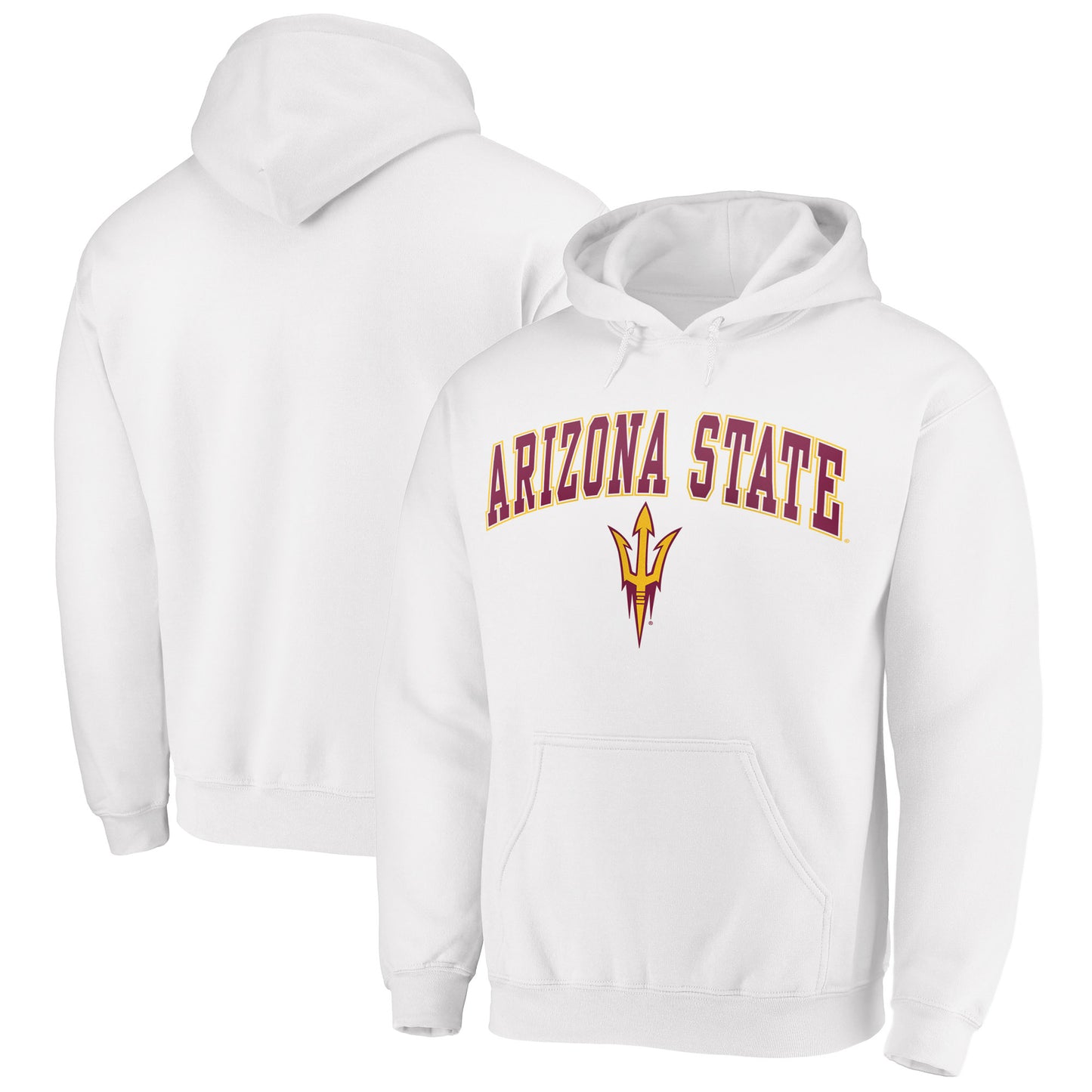 Men's Fanatics White Arizona State Sun Devils Campus Pullover Hoodie