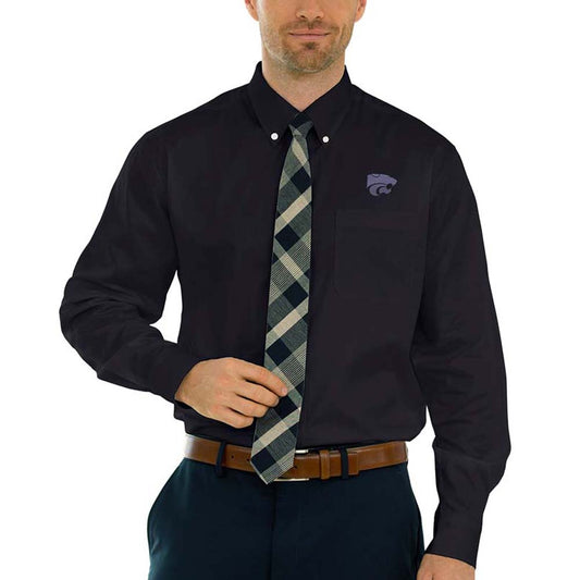 Men's Black Kansas State Wildcats Wicked Woven Long Sleeve Button-Down Shirt