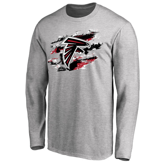 Men's NFL Pro Line Ash Atlanta Falcons True Colors Long Sleeve T-Shirt