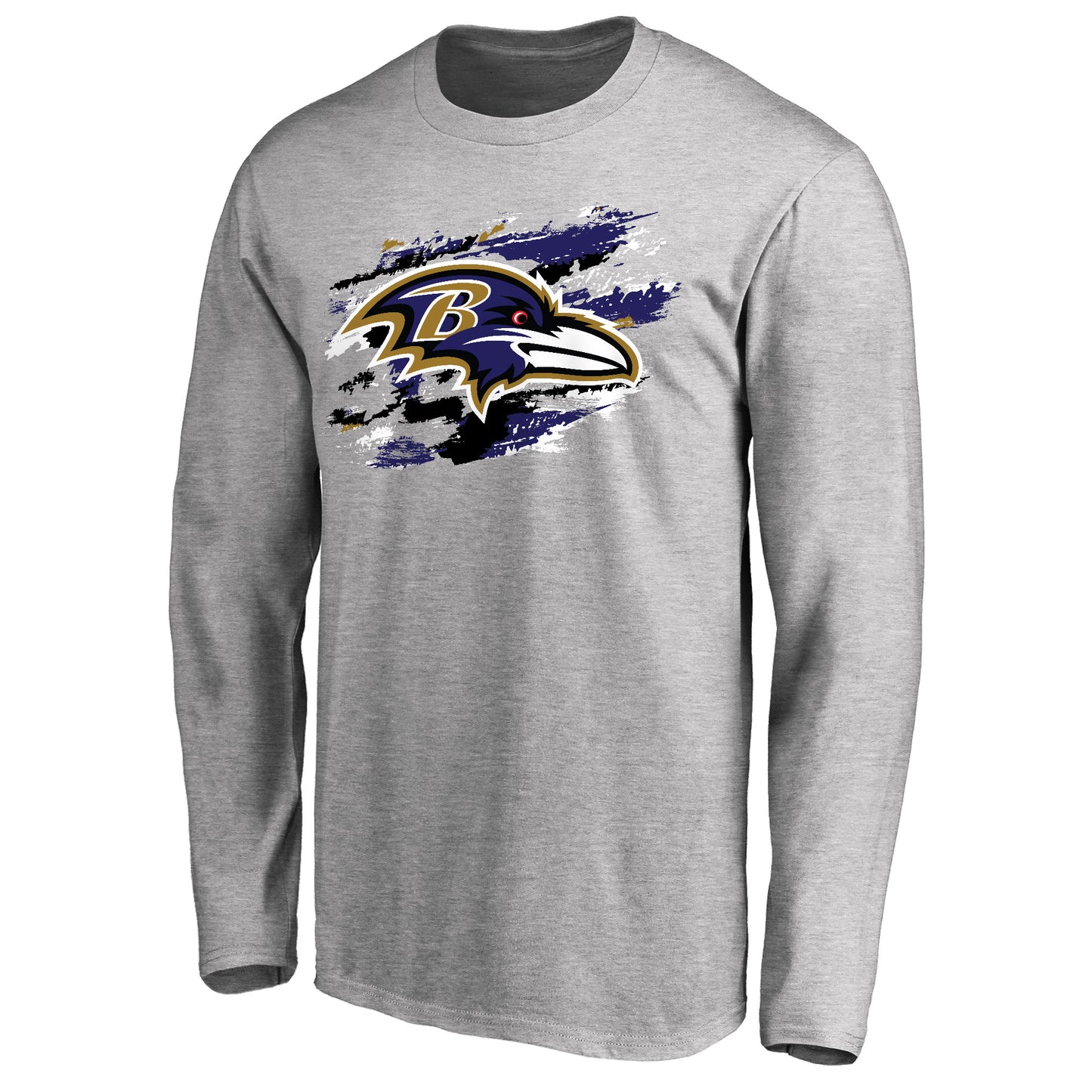 Men's NFL Pro Line Ash Baltimore Ravens True Colors Long Sleeve T-Shirt