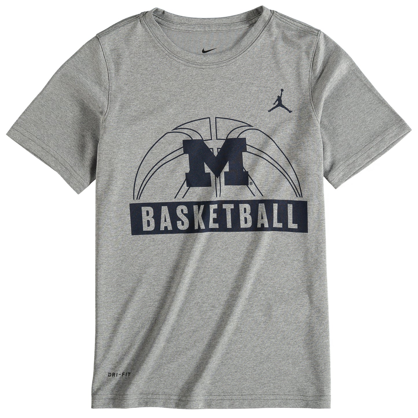 Men's Jordan Brand Gray Michigan Wolverines Basketball Logo Performance T-Shirt