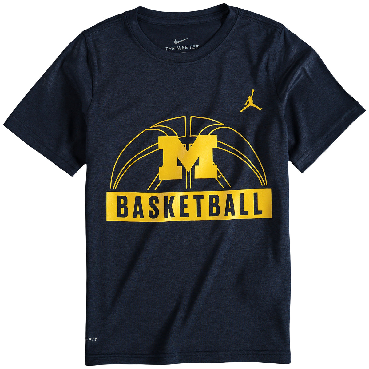 Men's Jordan Brand Navy Michigan Wolverines Basketball Logo Performance T-Shirt
