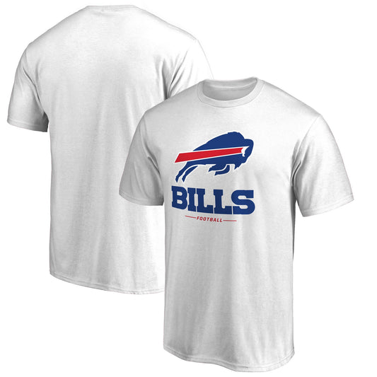 Men's NFL Pro Line White Buffalo Bills Team Lockup 2 T-Shirt