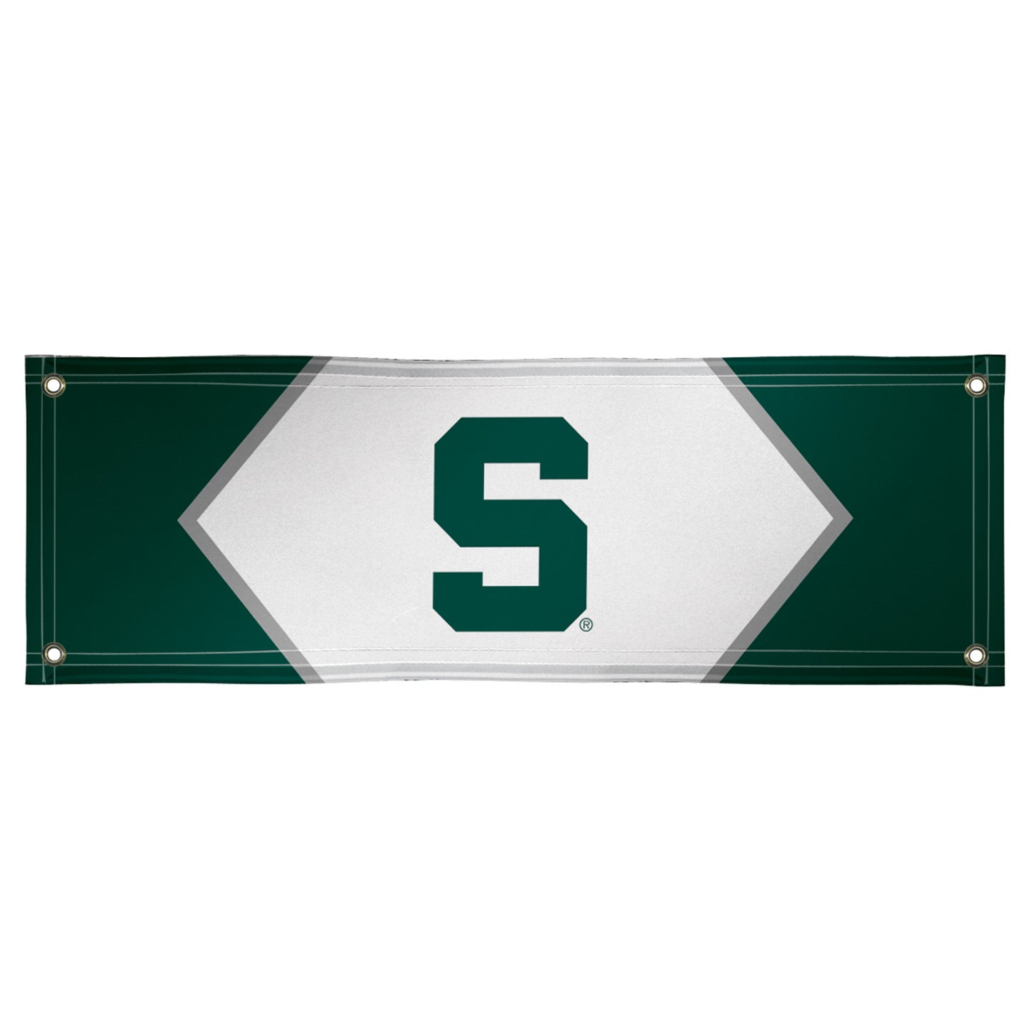 White/Green Michigan State Spartans 2' x 6' Horizontal Vinyl Banner