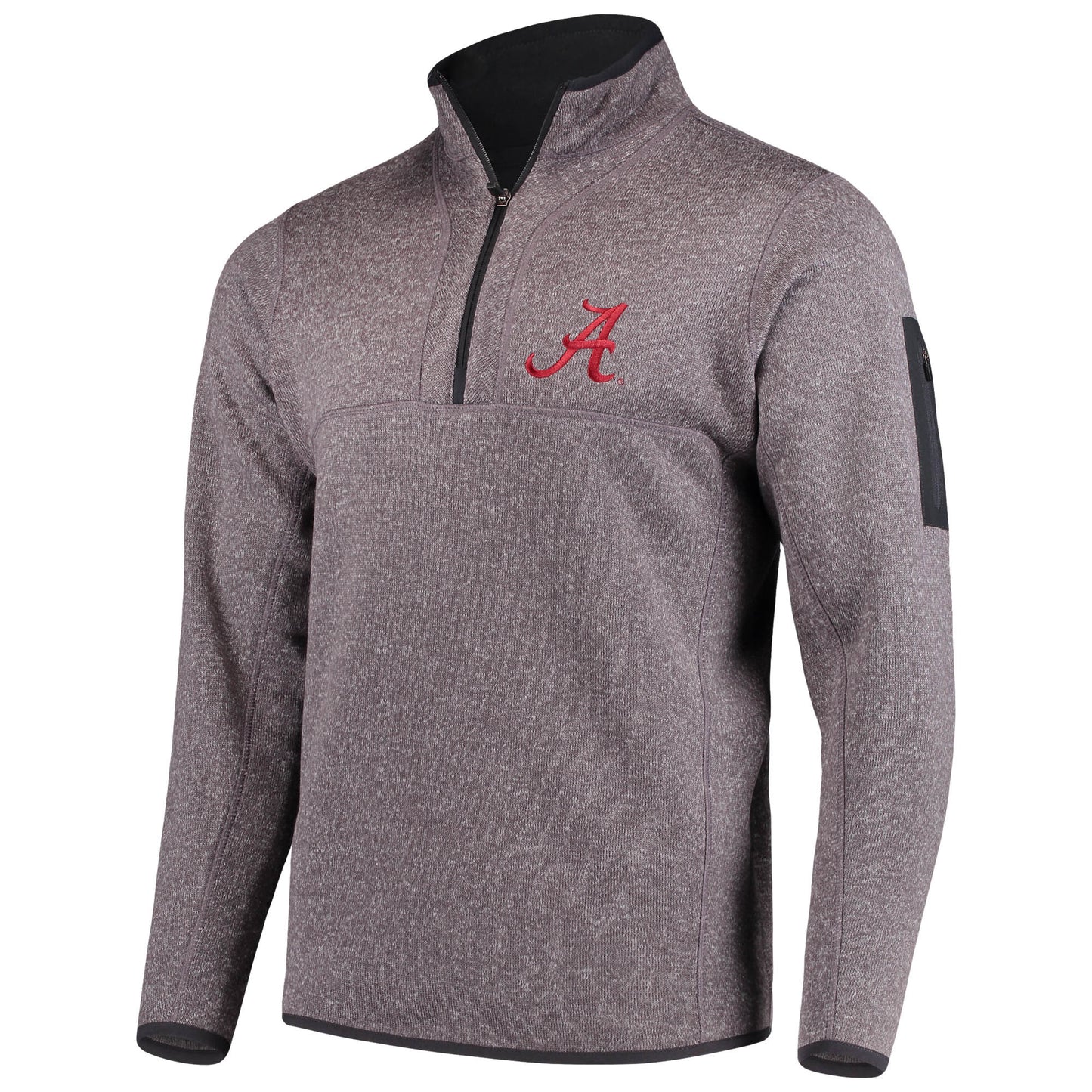 Men's Antigua Charcoal Alabama Crimson Tide Fortune Half-Zip Sweatshirt