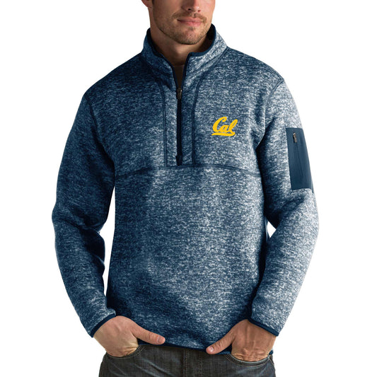 Men's Antigua Navy Cal Bears Fortune Half-Zip Sweatshirt