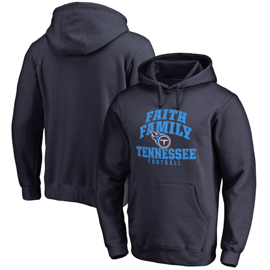 Men's NFL Pro Line Navy Tennessee Titans Faith Family Pullover Hoodie