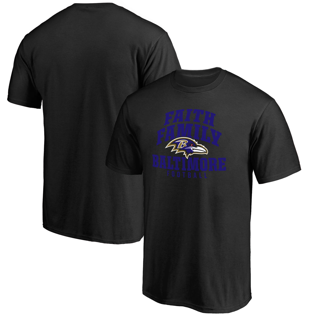 Men's NFL Pro Line Black Baltimore Ravens Faith Family T-Shirt
