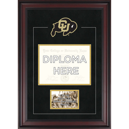 Colorado Buffaloes Deluxe 8.5" x 11" Diploma Frame with Team Logo - Insert Your Own 4" x 6" Photograph