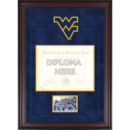 West Virginia Mountaineers Deluxe 11" x 14" Diploma Frame with Team Logo - Insert Your Own 4" x 6" Photograph