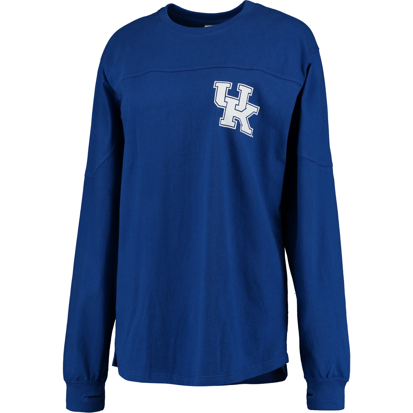 Women's Pressbox Royal Kentucky Wildcats Team Logo The Big Shirt Oversized Long Sleeve Shirt