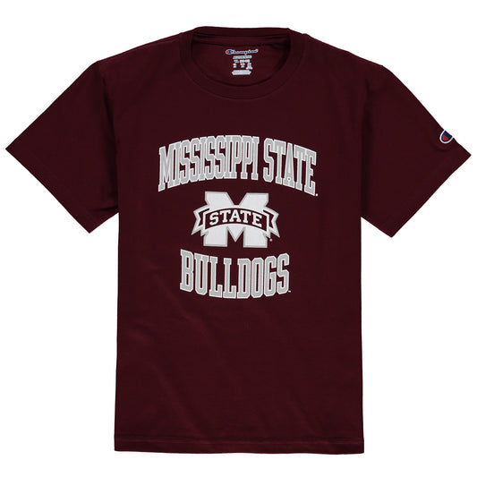 Youth Champion Maroon Mississippi State Bulldogs Circling Team Jersey T-Shirt