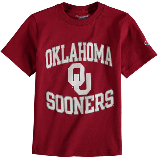 Youth Champion Crimson Oklahoma Sooners Circling Team Jersey T-Shirt