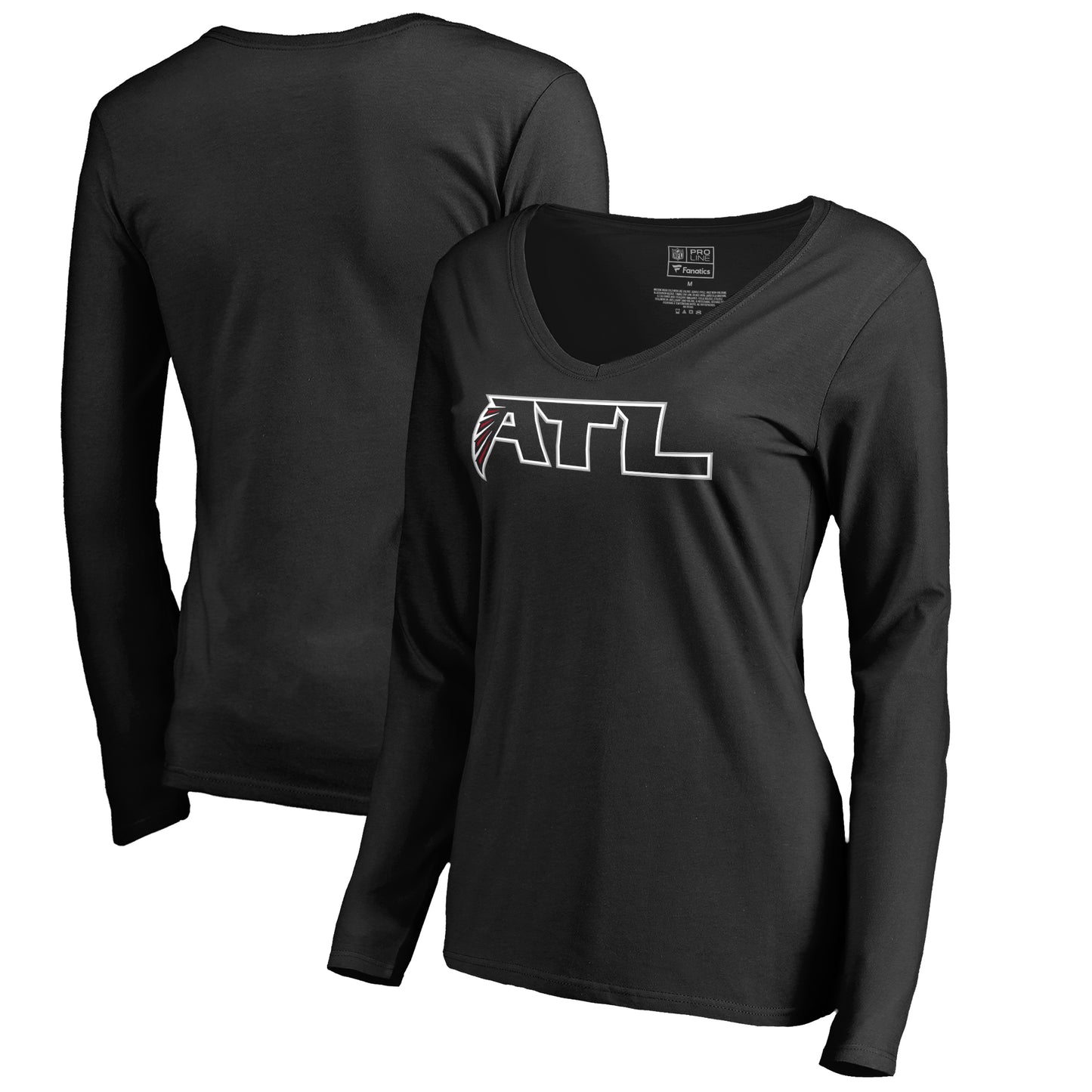 Women's NFL Pro Line Black Atlanta Falcons Alternate Logo Long Sleeve T-Shirt