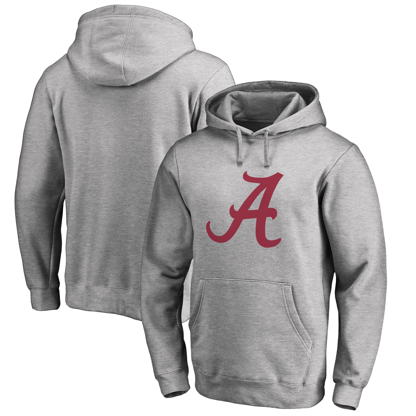 Men's Ash Alabama Crimson Tide Primary Team Logo Pullover Hoodie