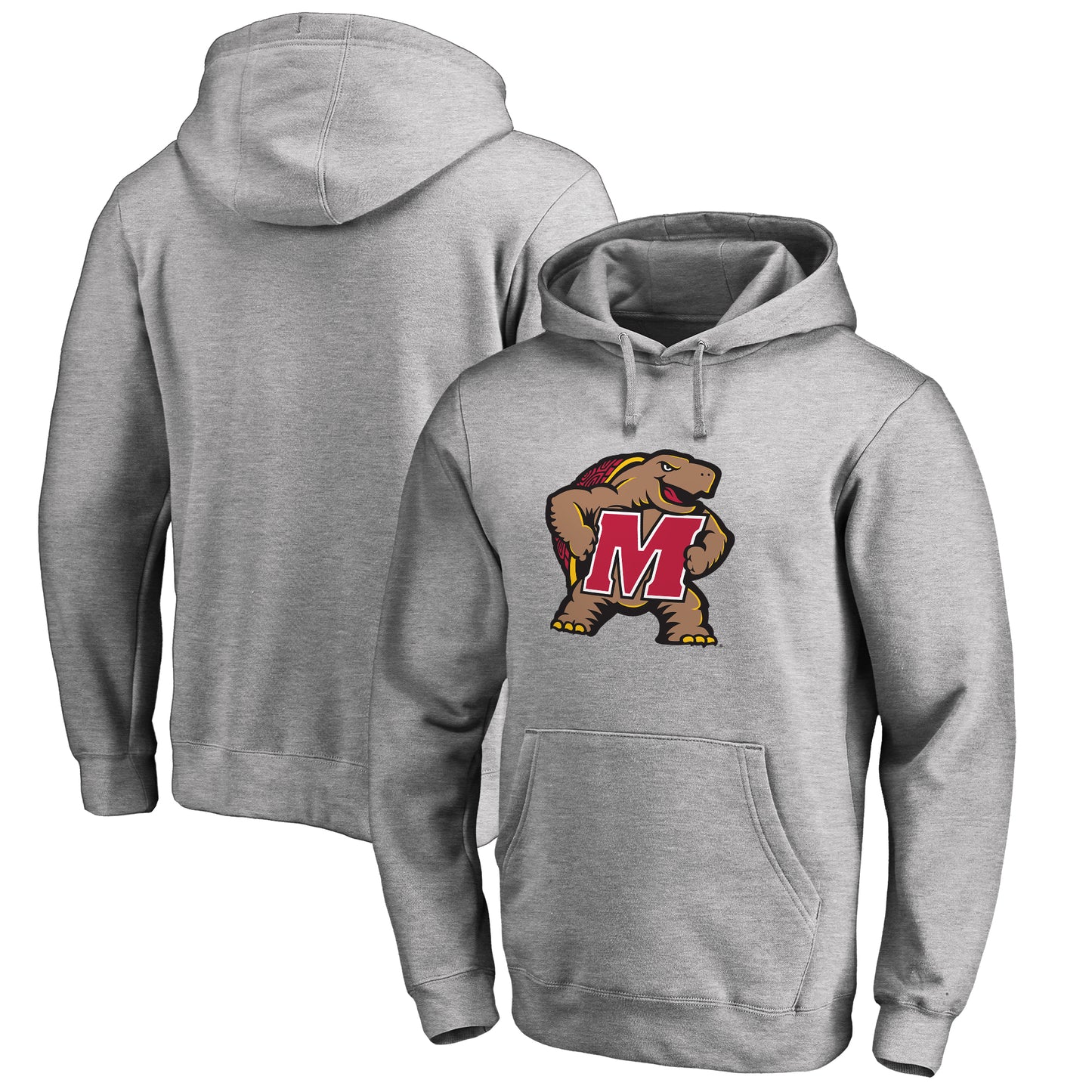 Men's Ash Maryland Terrapins Primary Team Logo Pullover Hoodie