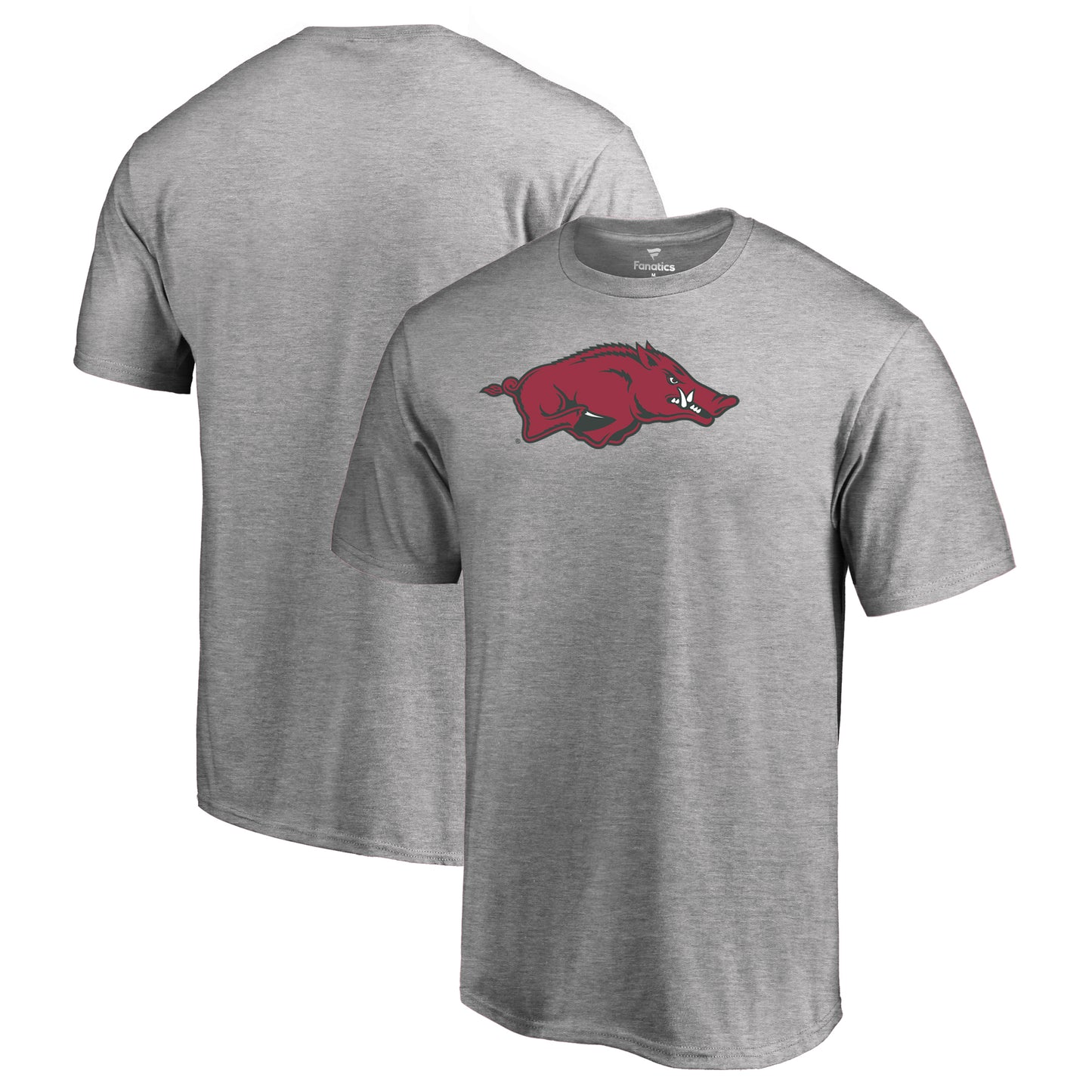 Men's Ash Arkansas Razorbacks Primary Team Logo T-Shirt