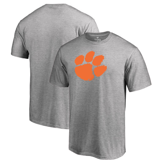 Men's Ash Clemson Tigers Primary Team Logo T-Shirt