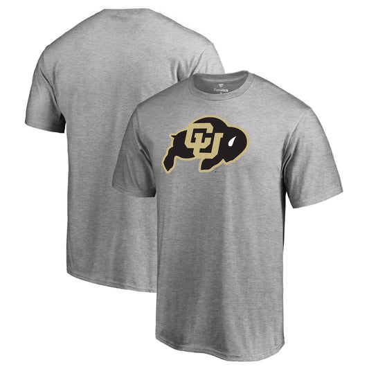 Men's Ash Colorado Buffaloes Primary Team Logo T-Shirt