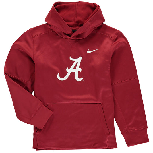 Youth Nike Crimson Alabama Crimson Tide Logo KO Pullover Performance Hoodie