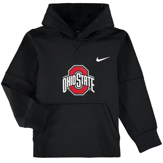 Youth Nike Black Ohio State Buckeyes Logo KO Pullover Performance Hoodie