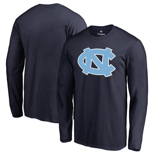 Men's Navy North Carolina Tar Heels Primary Logo Long Sleeve T-Shirt