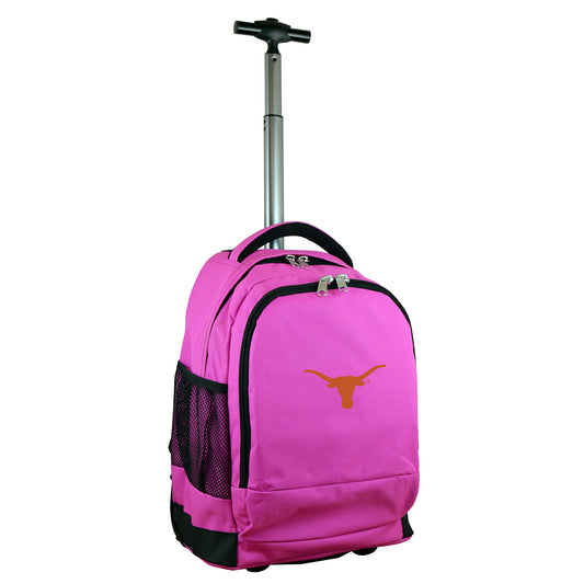 Pink Texas Longhorns 19'' Premium Wheeled Backpack