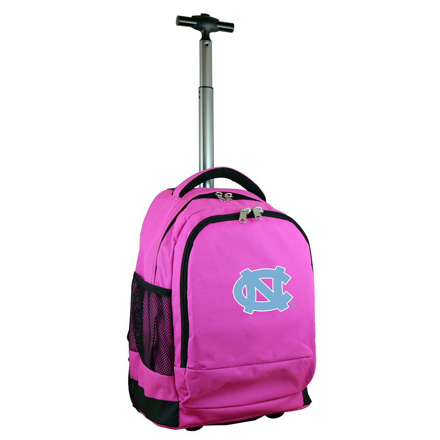 Pink North Carolina Tar Heels 19'' Premium Wheeled Backpack