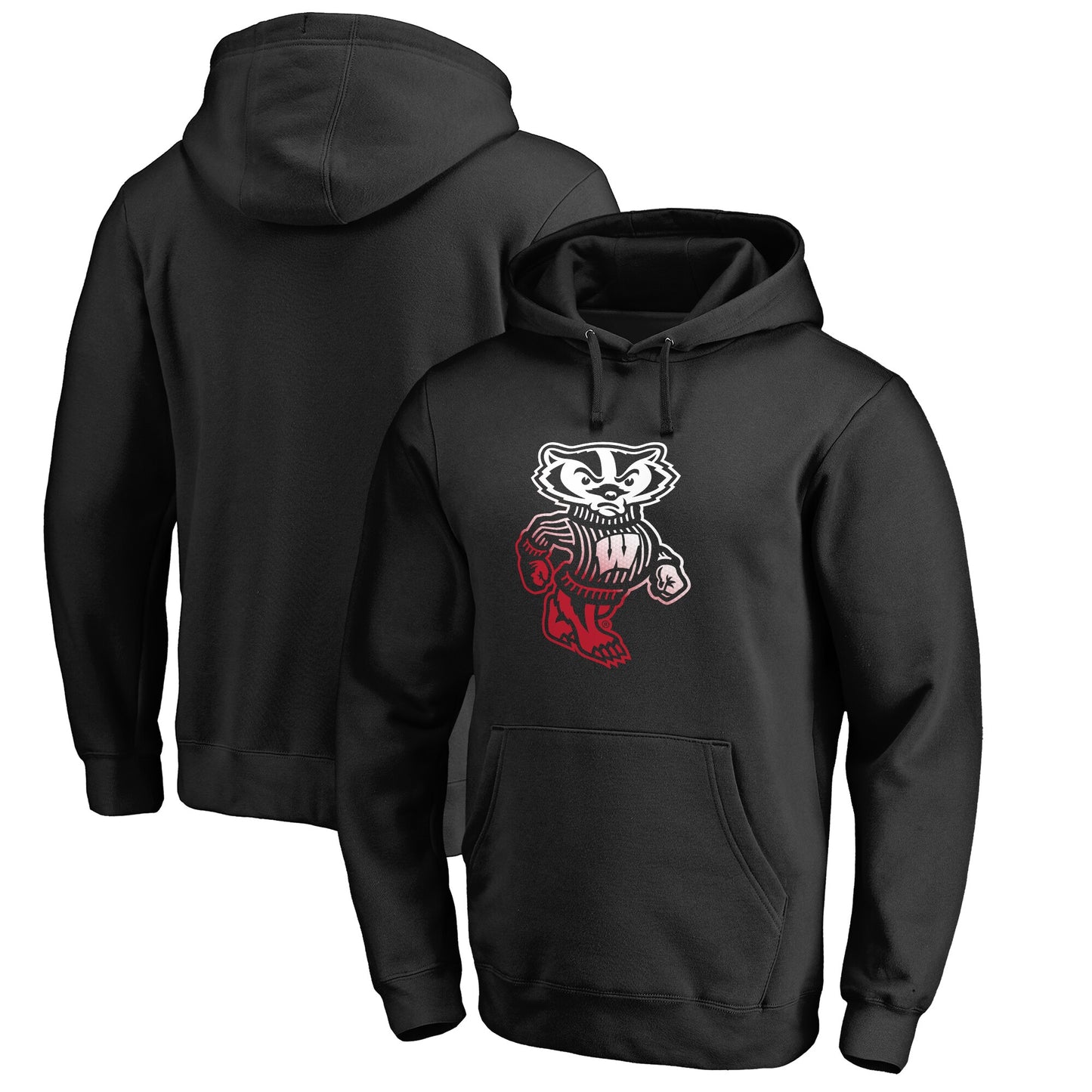 Men's Black Wisconsin Badgers Gradient Logo Pullover Hoodie