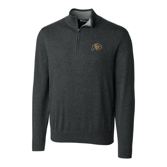 Men's Cutter & Buck Heather Charcoal Colorado Buffaloes Big & Tall Lakemont Half-Zip Jacket